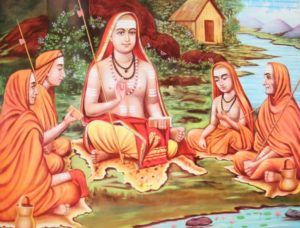 Shankara und Schüler, Shankaracharya, Advaita Vedanta, Upanishads